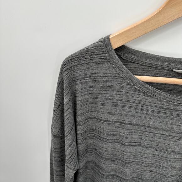 ATHLETA Grey Heathered Crewneck Rouched Dress // S - Picture 5 of 10